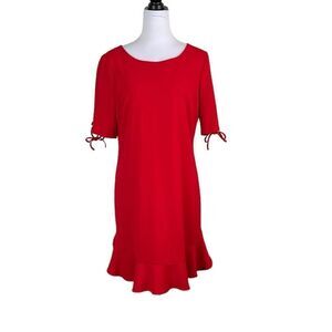 Ivanka Trump Red Short‎ Sleeve Shift Dress, Size 10